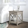 Home Square 2 Piece Wood End Table Set with Storage in Washed Gray