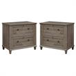 Home Square 2 Piece Contemporary Wood Lateral Filing Cabinet Set in Emery Oak