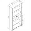 Home Square 2 Piece Traditional Cabot 5-shelf Wood Bookcase Set in White
