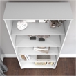 Home Square 2 Piece Traditional Cabot 5-shelf Wood Bookcase Set in White