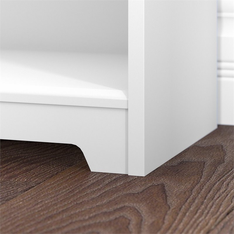 Home Square 2 Piece Traditional Cabot 5-shelf Wood Bookcase Set in White