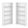 Home Square 2 Piece Traditional Cabot 5-shelf Wood Bookcase Set in White