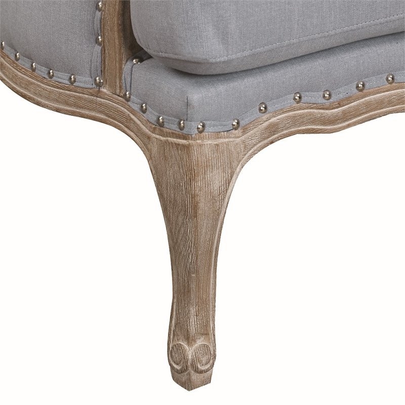 Home Square 2 Piece Regal Upholstered Fabric Accent Chair Set in Light Blue