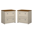 Home Square 2 Piece Wood Filing Cabinet Set with 2 Drawer in Antique White