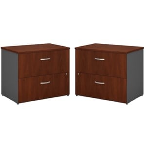 Home Square 2 Piece Wood Filing Cabinet Set with 2 Drawer in Hansen Cherry