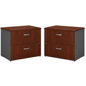 home square 2 piece wood filing cabinet set with 2 drawer in hansen cherry