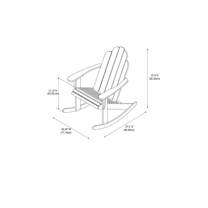 Home Square 2 Piece Wood Outdoor Rocker Chair Set in Acorn Brown
