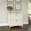 Home Square 2 Piece Wood Filing Cabinet Set with 2 Drawer in Antique White
