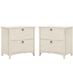 home square 2 piece wood filing cabinet set with 2 drawer in antique white