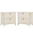 Home Square 2 Piece Wood Filing Cabinet Set with 2 Drawer in Antique White