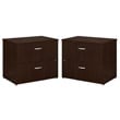 Home Square 2 Piece Wood Filing Cabinet Set with 2 Drawer in Mocha Cherry