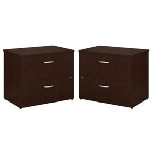 home square 2 piece wood filing cabinet set with 2 drawer in mocha cherry