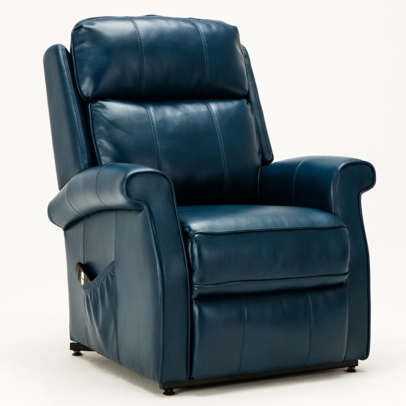Home Square 2 Piece Traditional Faux Leather Accent Chair Set in Navy Blue