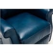 Home Square 2 Piece Traditional Faux Leather Accent Chair Set in Navy Blue