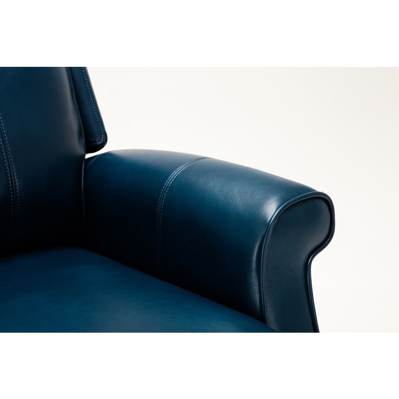 Home Square 2 Piece Traditional Faux Leather Accent Chair Set in Navy Blue