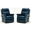 Home Square 2 Piece Traditional Faux Leather Accent Chair Set in Navy Blue