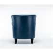 Home Square 2 Piece Faux Leather Club Accent Chair Set in Navy Blue