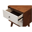 Home Square 2 Piece Wood Nightstand Set with 2 Drawer in Acorn-White