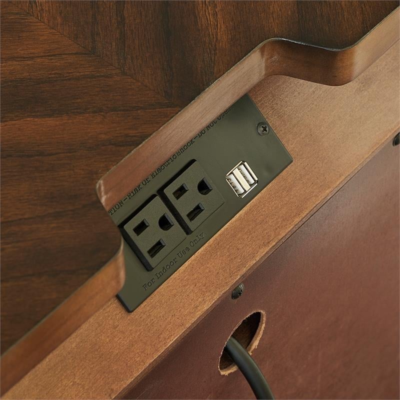 Home Square 2 Piece Solid Wood Nightstand Set with 3 Drawer in Brown Cherry