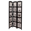Home Square 2 Piece Wood Room Divider Set with Photo 3 Panel in Black
