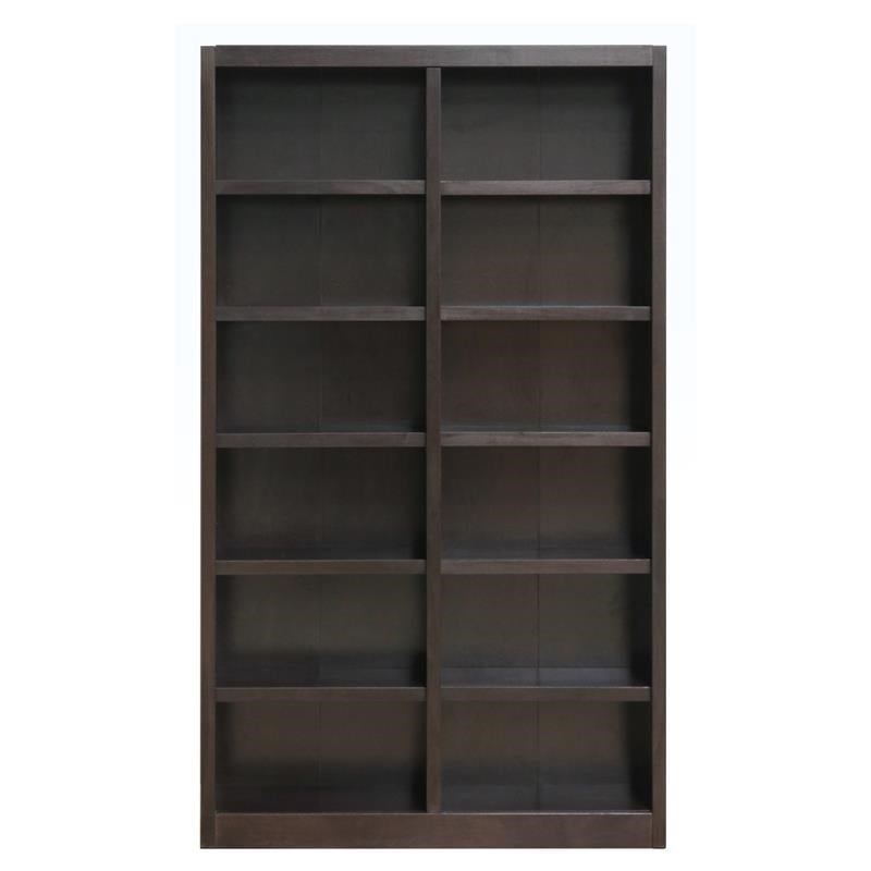Home Square 2 Piece Traditional Double Wide Wood Bookcase Set in Espresso
