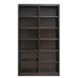 Home Square 2 Piece Traditional Double Wide Wood Bookcase Set in Espresso