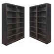 Home Square 2 Piece Traditional Double Wide Wood Bookcase Set in Espresso