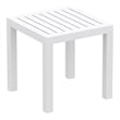 Home Square 2 Piece Square Resin Patio Side Table Set in White