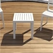 Home Square 2 Piece Square Resin Patio Side Table Set in White
