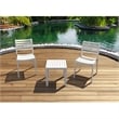 Home Square 2 Piece Square Resin Patio Side Table Set in White