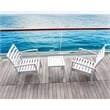 Home Square 2 Piece Square Resin Patio Side Table Set in White