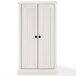 Home Square 2 Piece Wood Accent Cabinet Set with 2 Door in Distressed White