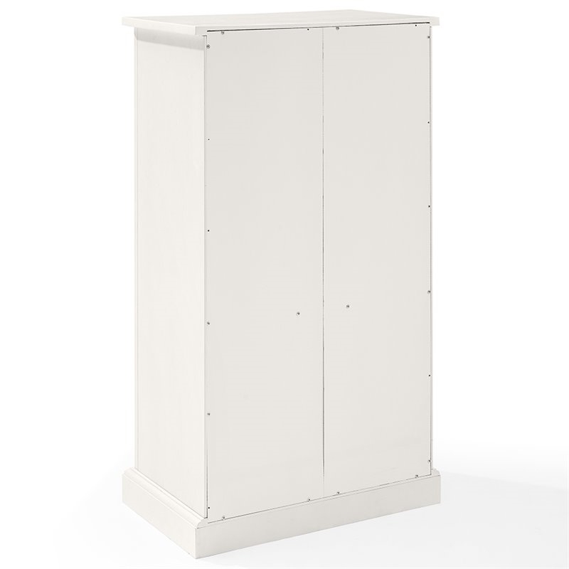 Home Square 2 Piece Wood Accent Cabinet Set with 2 Door in Distressed White