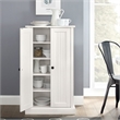 Home Square 2 Piece Wood Accent Cabinet Set with 2 Door in Distressed White