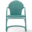 Home Square 2 Piece UV-resistant Metal Patio Chair Set in Blue