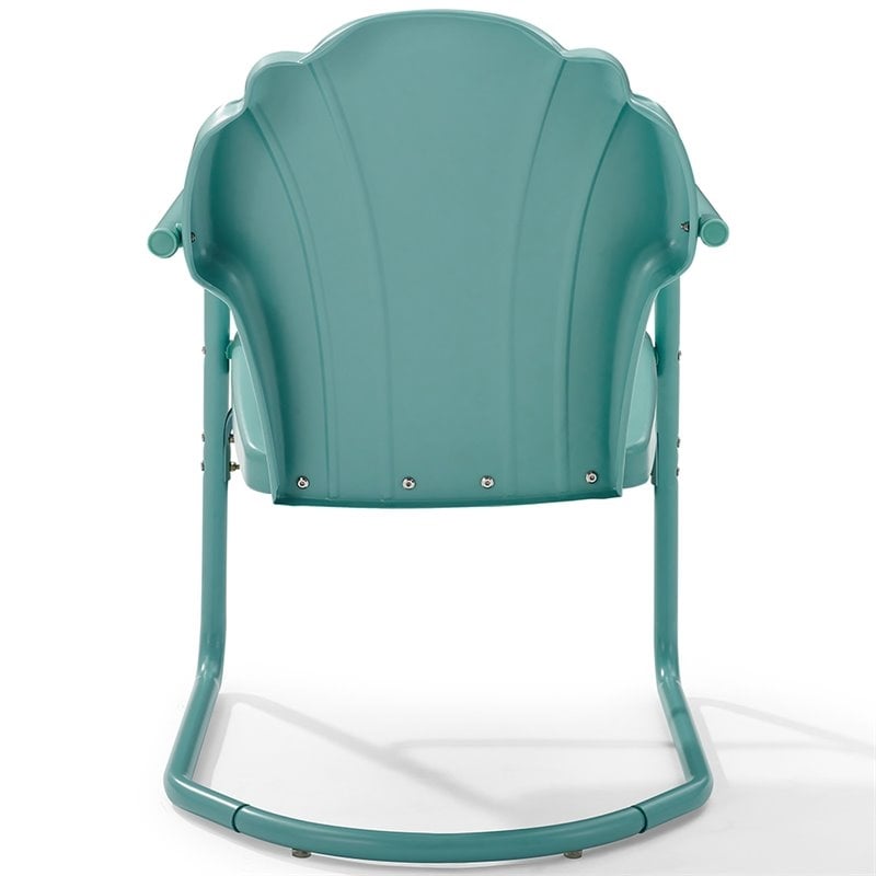 Home Square 2 Piece UV-resistant Metal Patio Chair Set in Blue