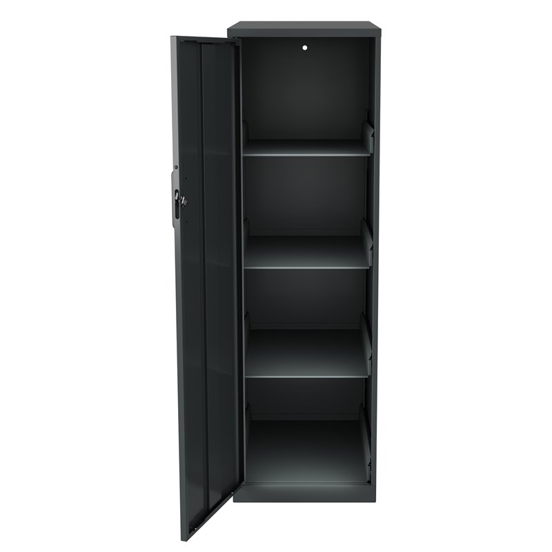 Home Square 2 Piece Metal Locker Storage Cabinet Set with 4 Shelf in Charcoal