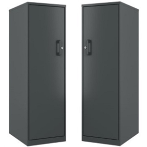 home square 2 piece metal locker storage cabinet set with 4 shelf in charcoal