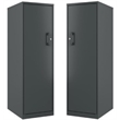 Home Square 2 Piece Metal Locker Storage Cabinet Set with 4 Shelf in Charcoal