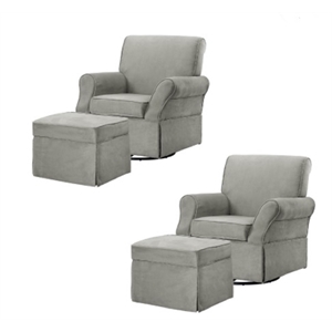 home square 2 piece swivel nursery glider and ottoman set in gray