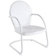 Home Square 2 Piece UV-resistant Metal Patio Chair Set in White