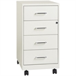 Home Square 2 Piece Metal Mobile Organizer Set with 4 Drawer in Pearl White