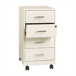 Home Square 2 Piece Metal Mobile Organizer Set with 4 Drawer in Pearl White