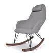 Home Square Contemporary Rocking Chair in Gray Fabric ( Set of 2 )