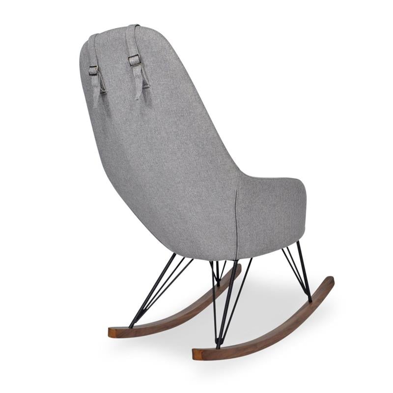 Home Square Contemporary Rocking Chair in Gray Fabric ( Set of 2 )