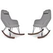 Home Square Contemporary Rocking Chair in Gray Fabric ( Set of 2 )