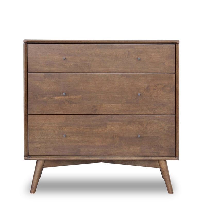 Home Square 2 Piece Set with 3 Drawer Dresser and 5 Drawer Chest in Walnut