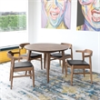Home Square 5 Piece Set with Dining Table and 4 Black Leather Chairs 