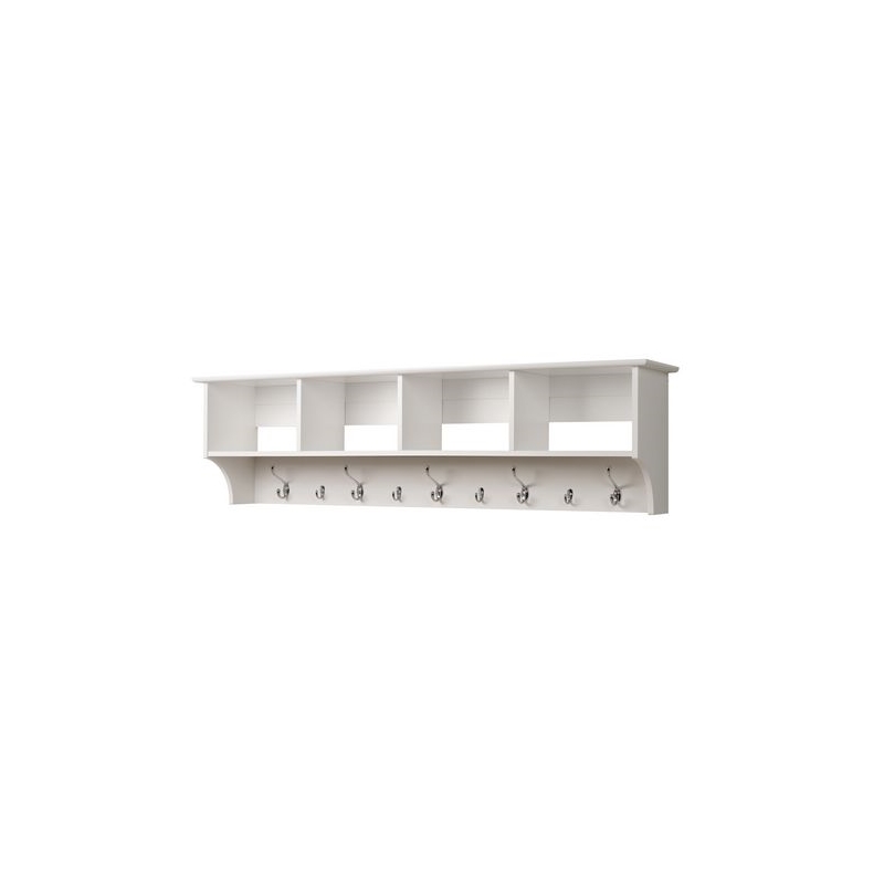 Home Square 2 Piece Wide Hanging Entryway Shelf Set in White