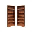 Home Square 2 Piece Traditional Tall 6-shelf Wood Bookcase Set in Dry Oak